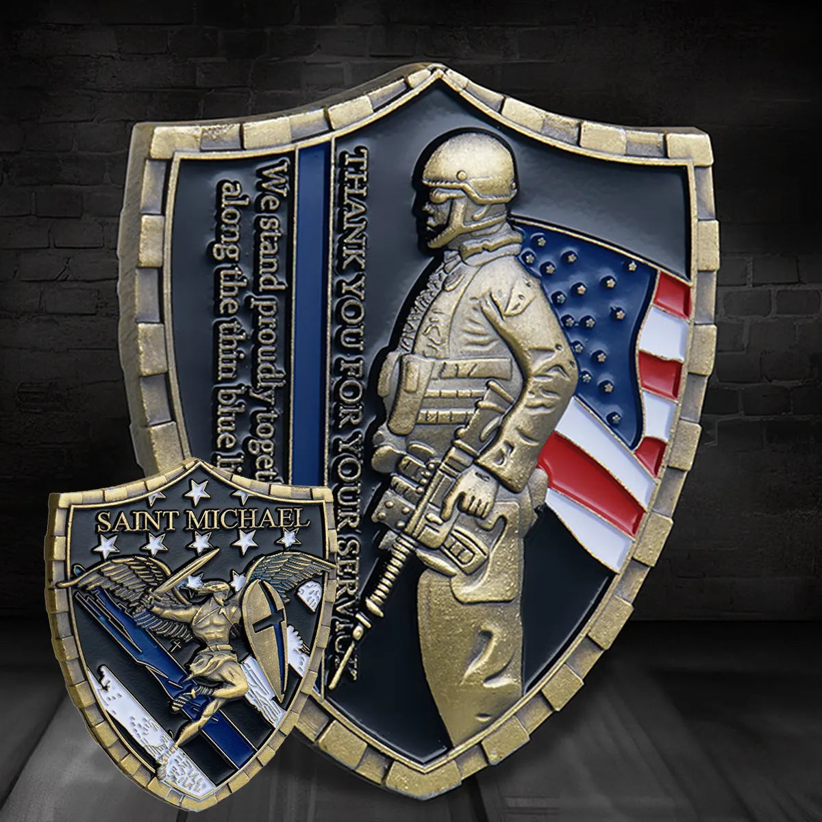 Saint Michael Shield Challenge Coin