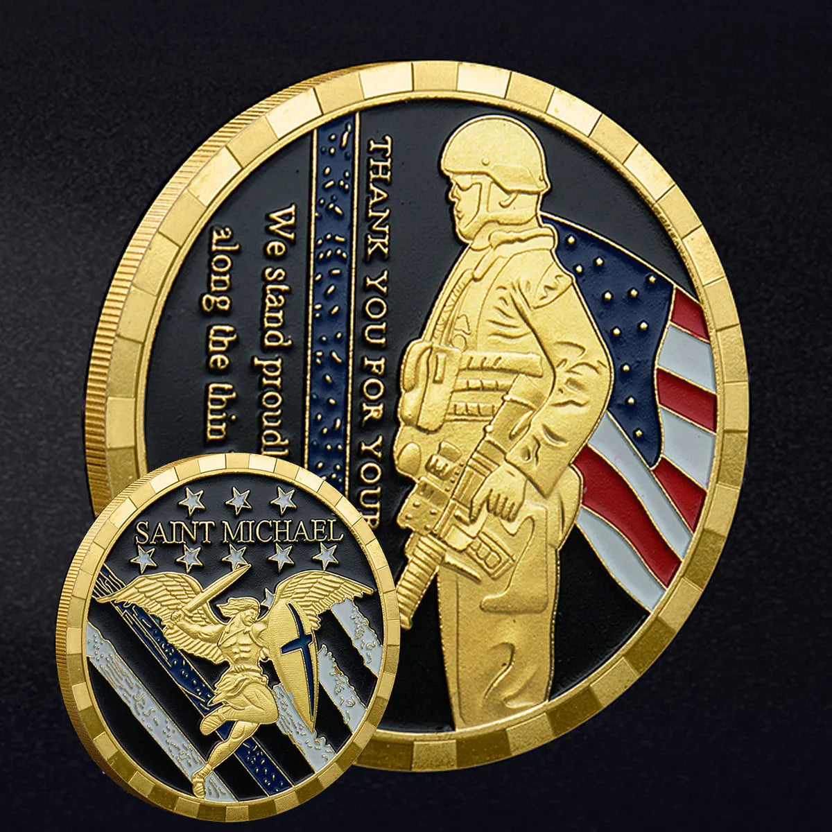 St Michael Challenge Coin - Police Military Commemorative Coin -Amen Artisan