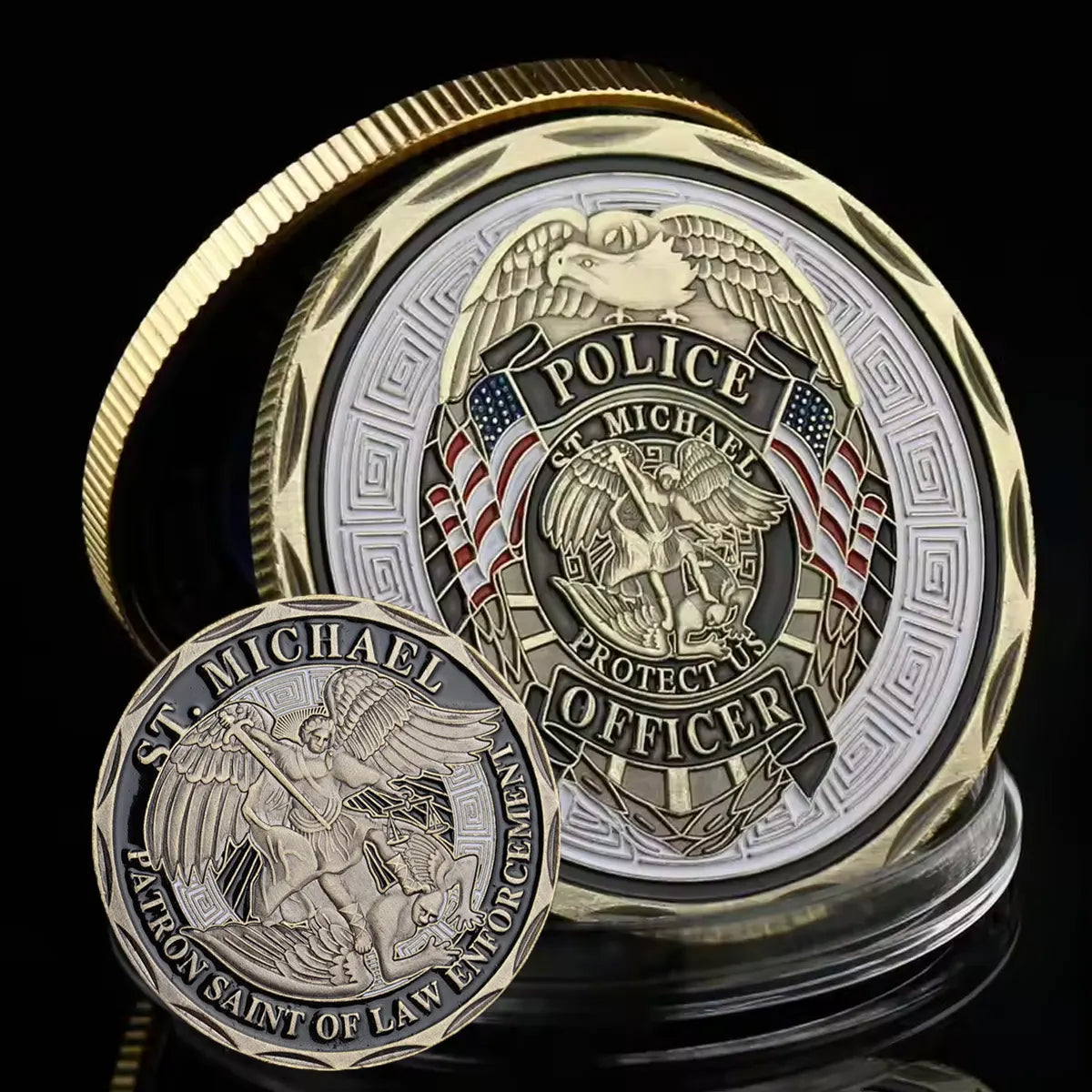 St Michael Challenge Coin - Patron Saint of Law Enforcement - Amen Artisan