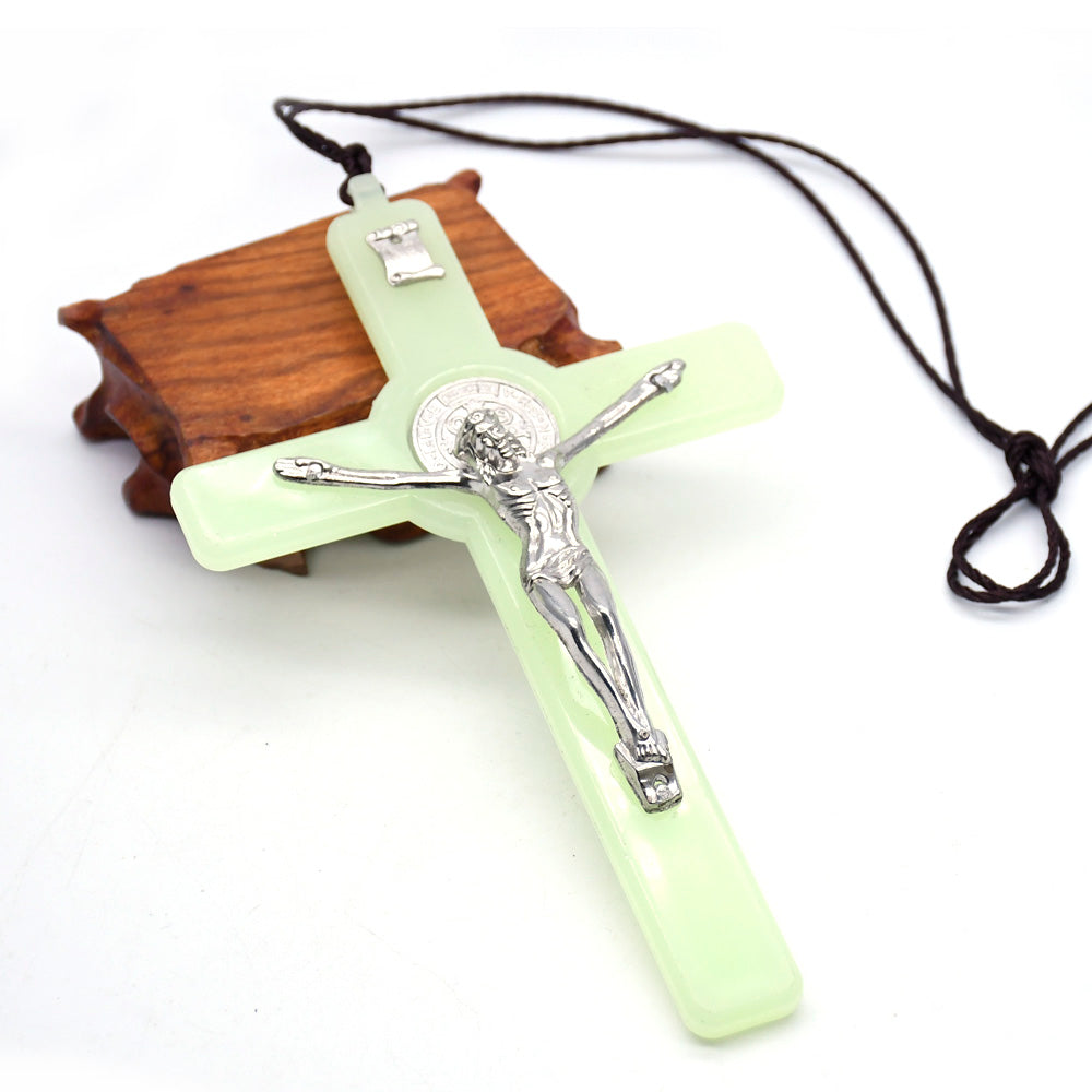 Amen Artisan Large Glow In The Dark Crucifix Cross Necklace
