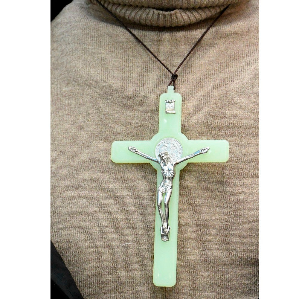 Amen Artisan Large Glow In The Dark Crucifix Cross Necklace