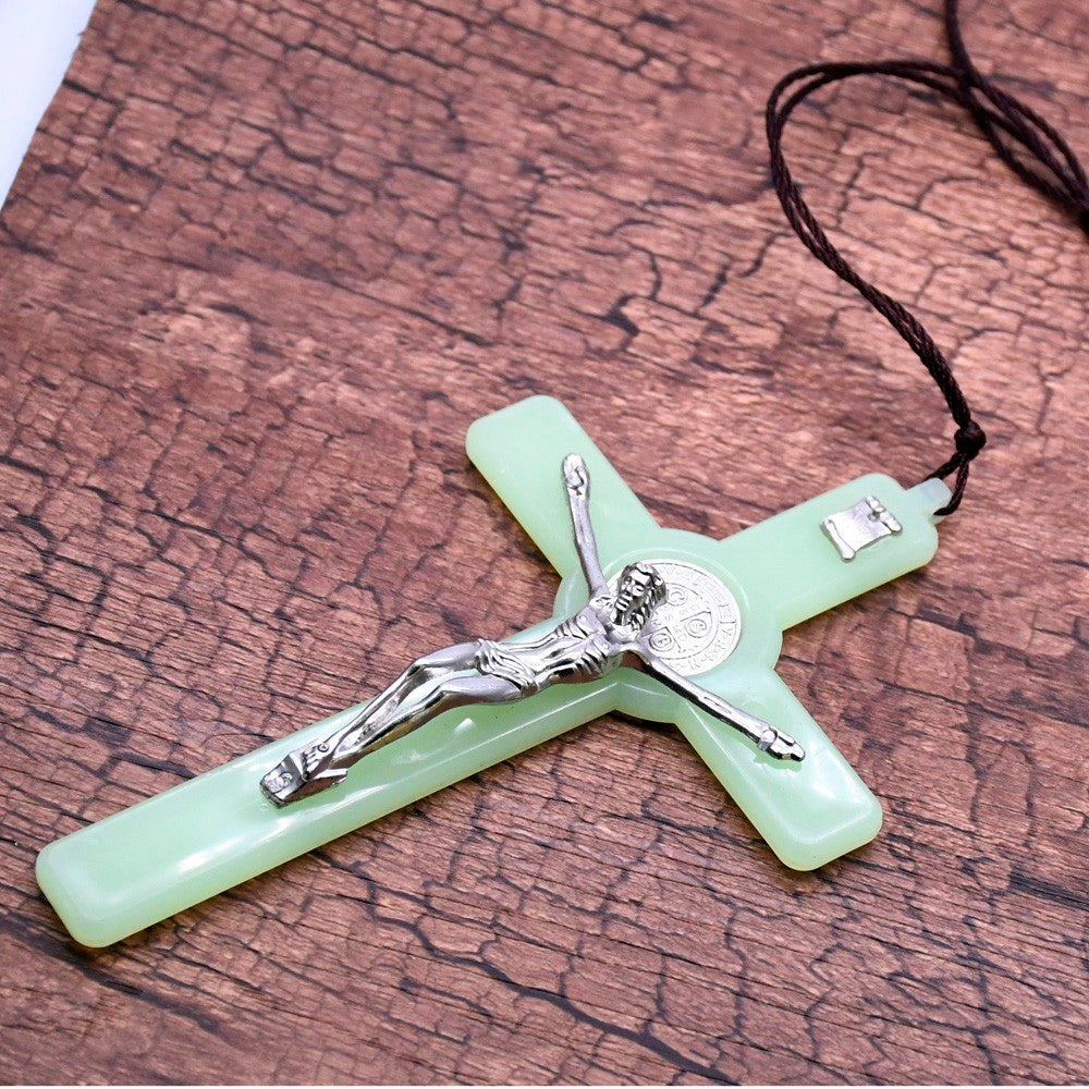 Amen Artisan Large Glow In The Dark Crucifix Cross Necklace