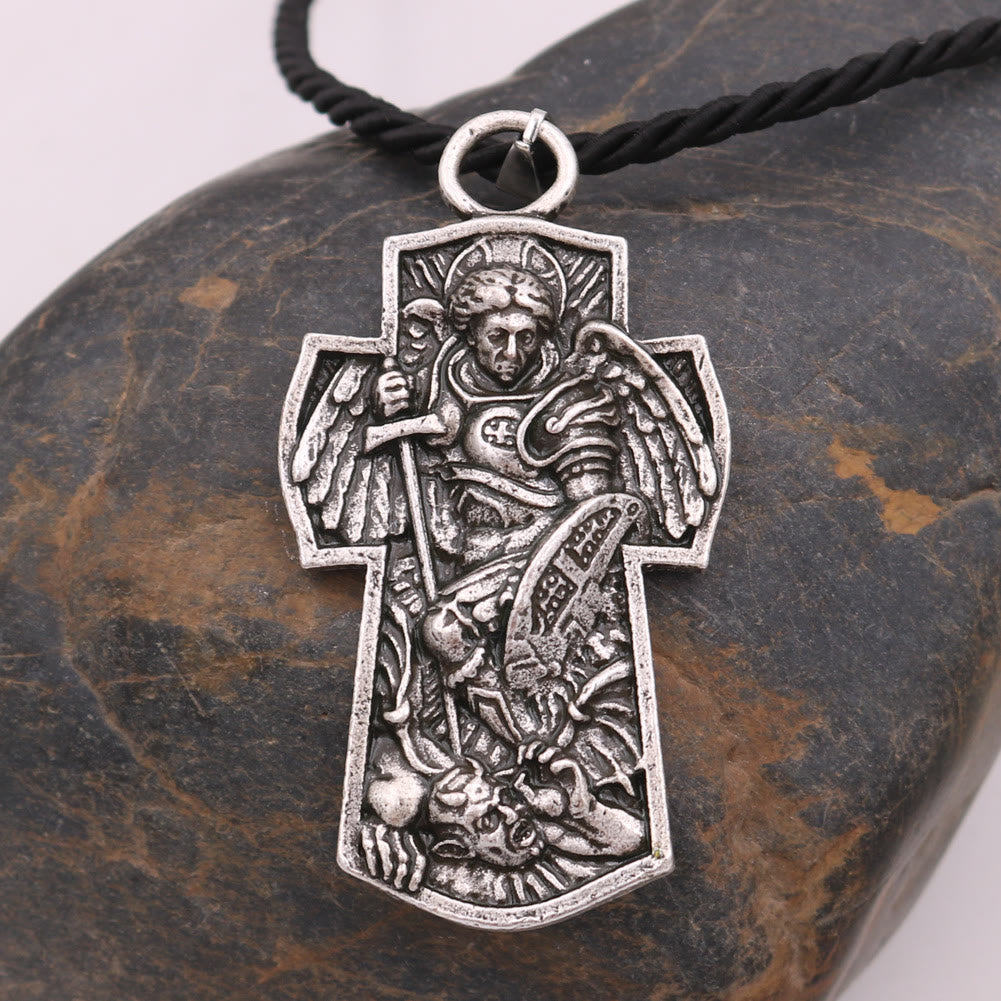 St Michael Necklace - Vintage Archangel Pendant Necklace - Amen Artisan
