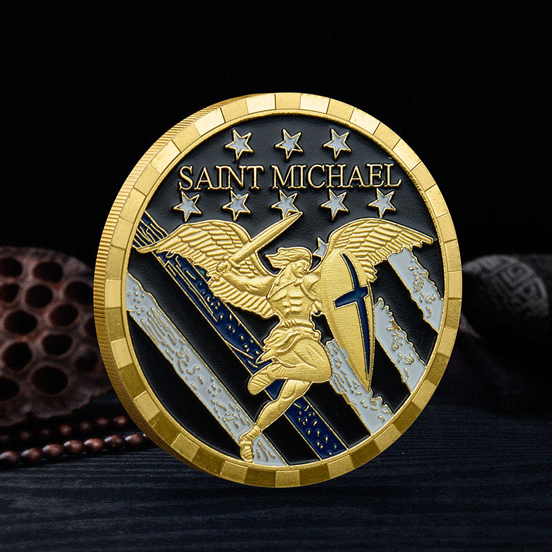 St Michael Challenge Coin - Police Military Commemorative Coin -Amen Artisan
