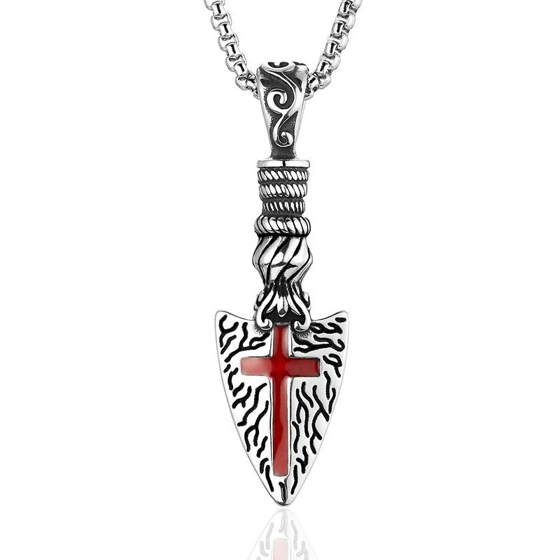 Amen Artisan Vintage Carved Cross Oil Drop Craft Pendant