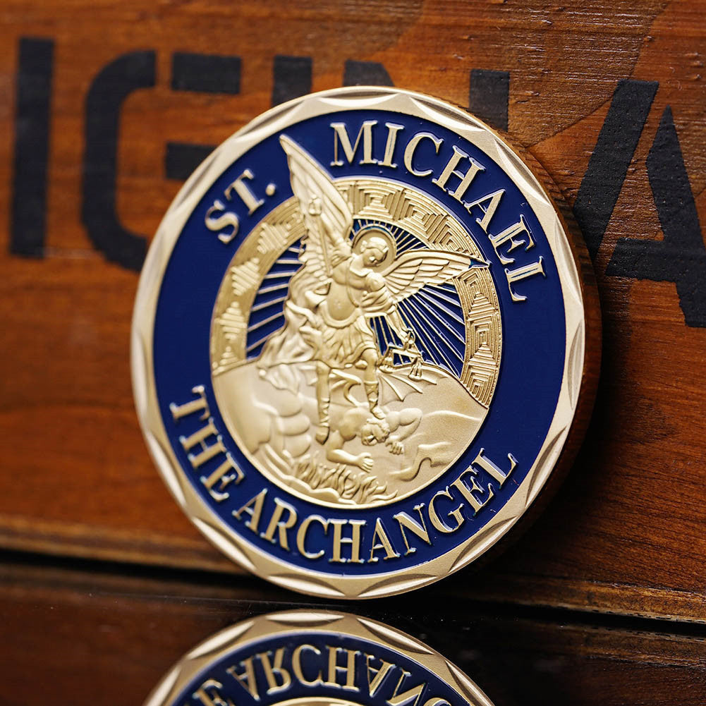 St Michael Shield Challenge Coin – Military & Police Thin Blue Line Tribute