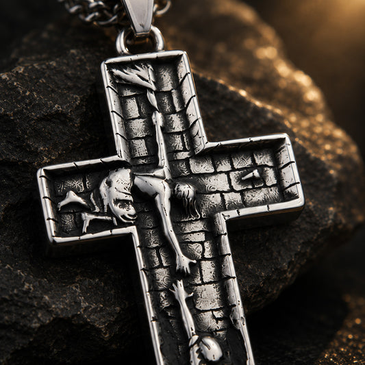 Vintage Cross Pendant Necklace Amen Artisan