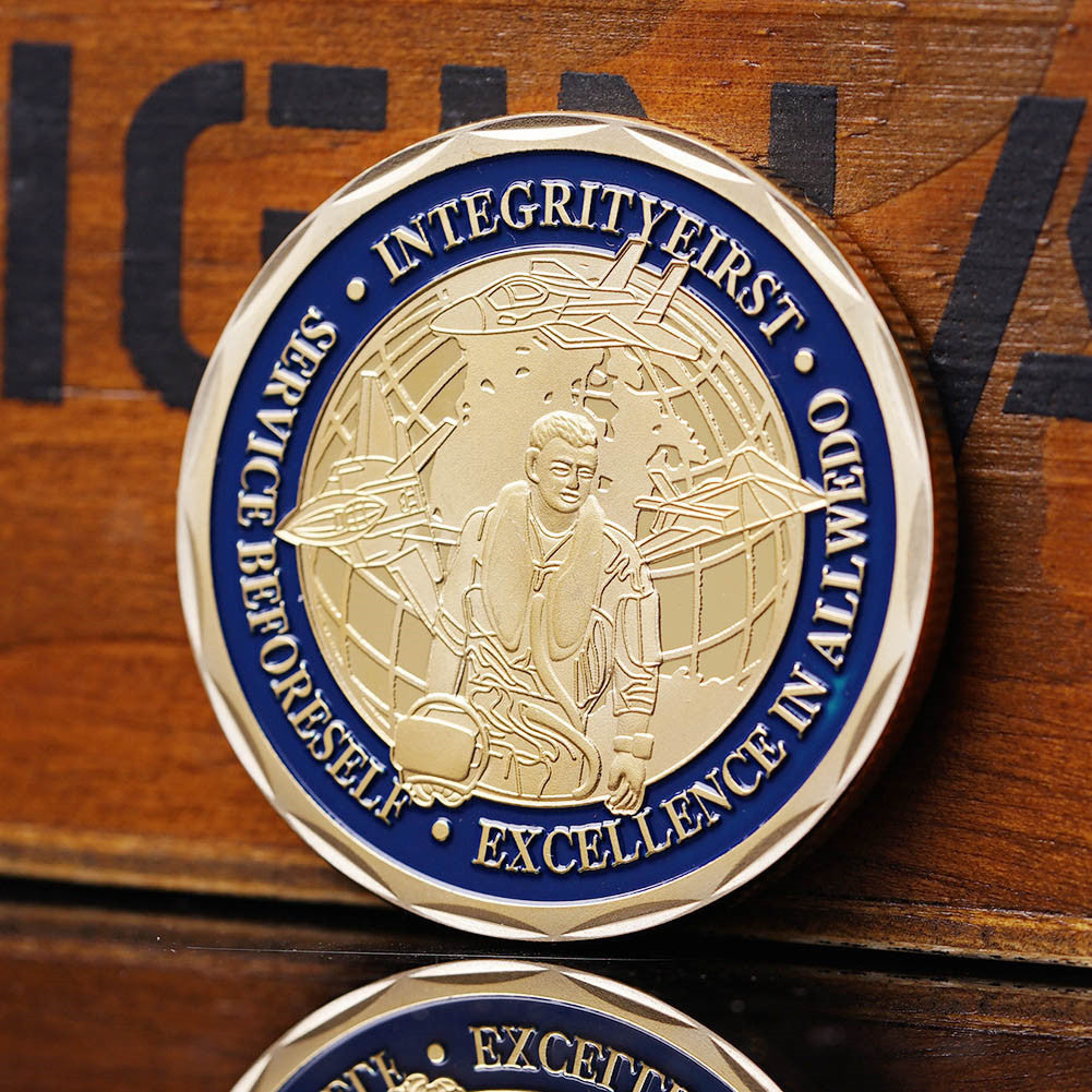 St Michael Shield Challenge Coin – Military & Police Thin Blue Line Tribute