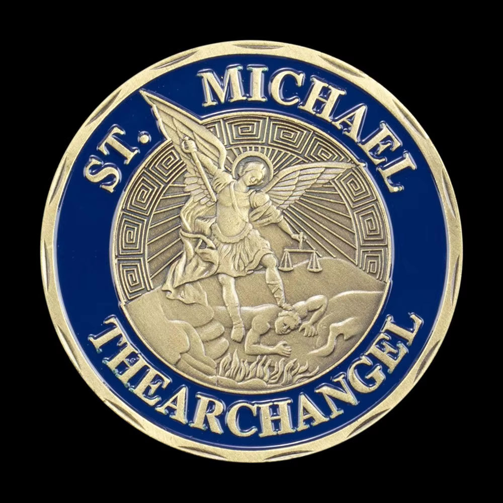 St Michael Challenge Coin – Defenders of the Force Commemorative Medal - Amen Artisan