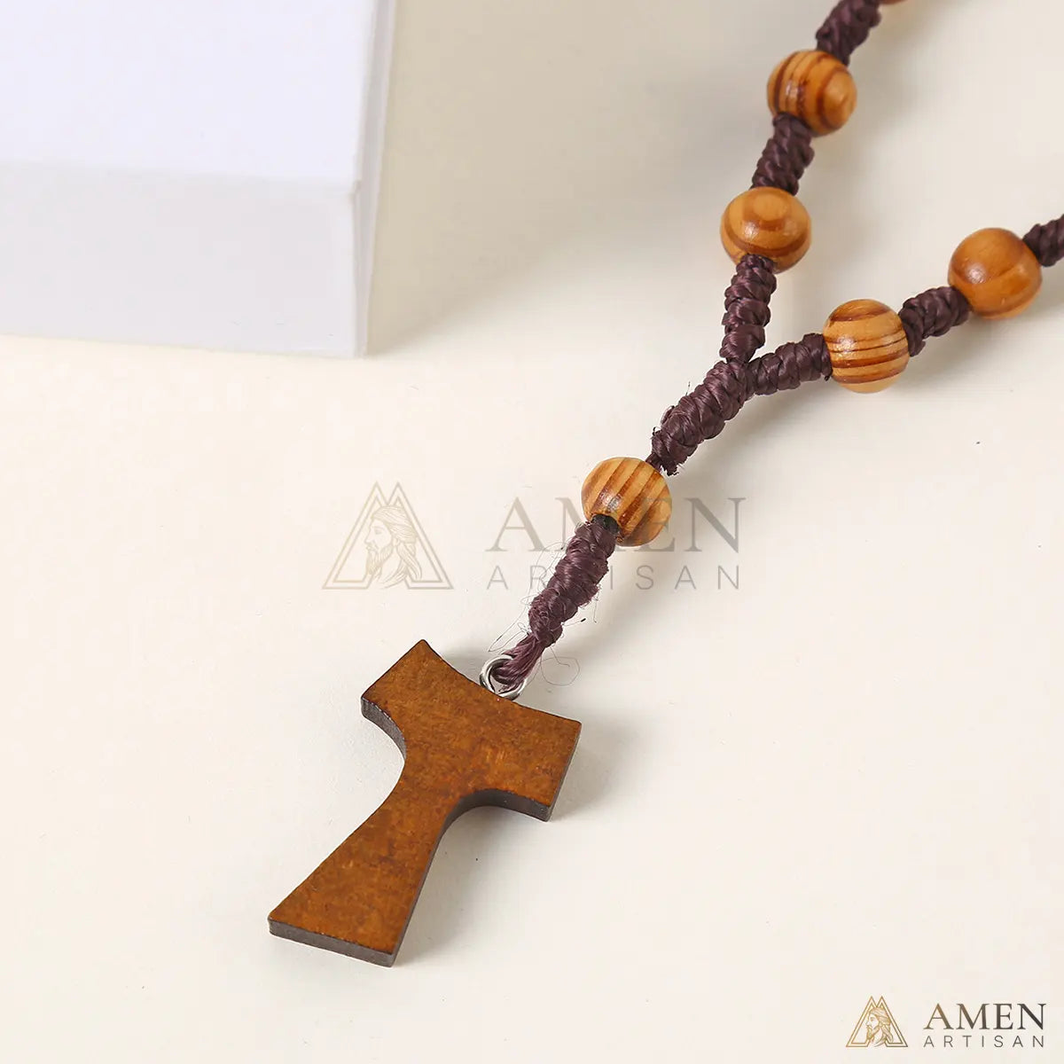 Nature Wood Rosary Amen Artisan