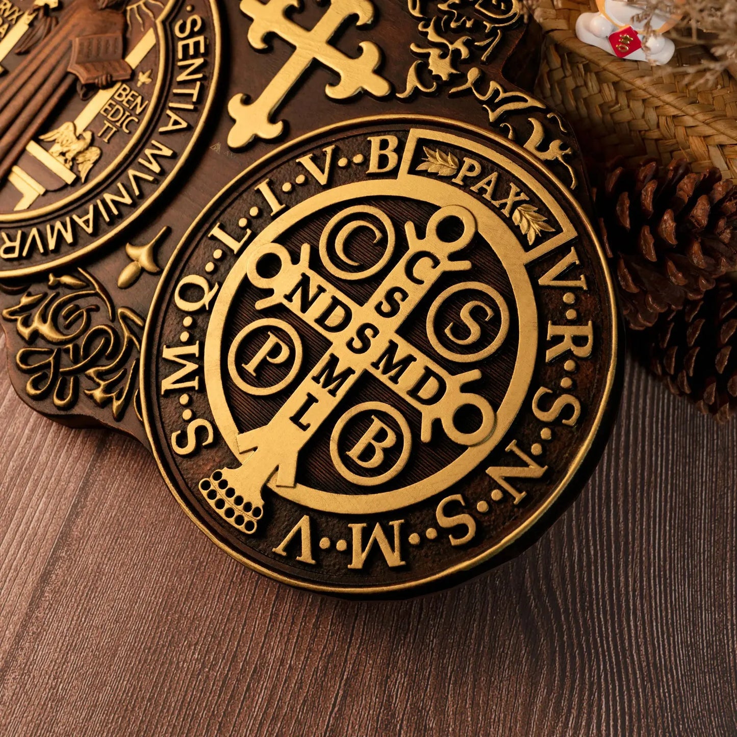 Saint Benedict Medal Wood Carving