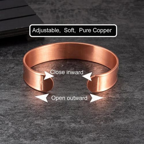 Pulseira magnética de cobre com nome de Jesus gravado vintage Amém Artisan