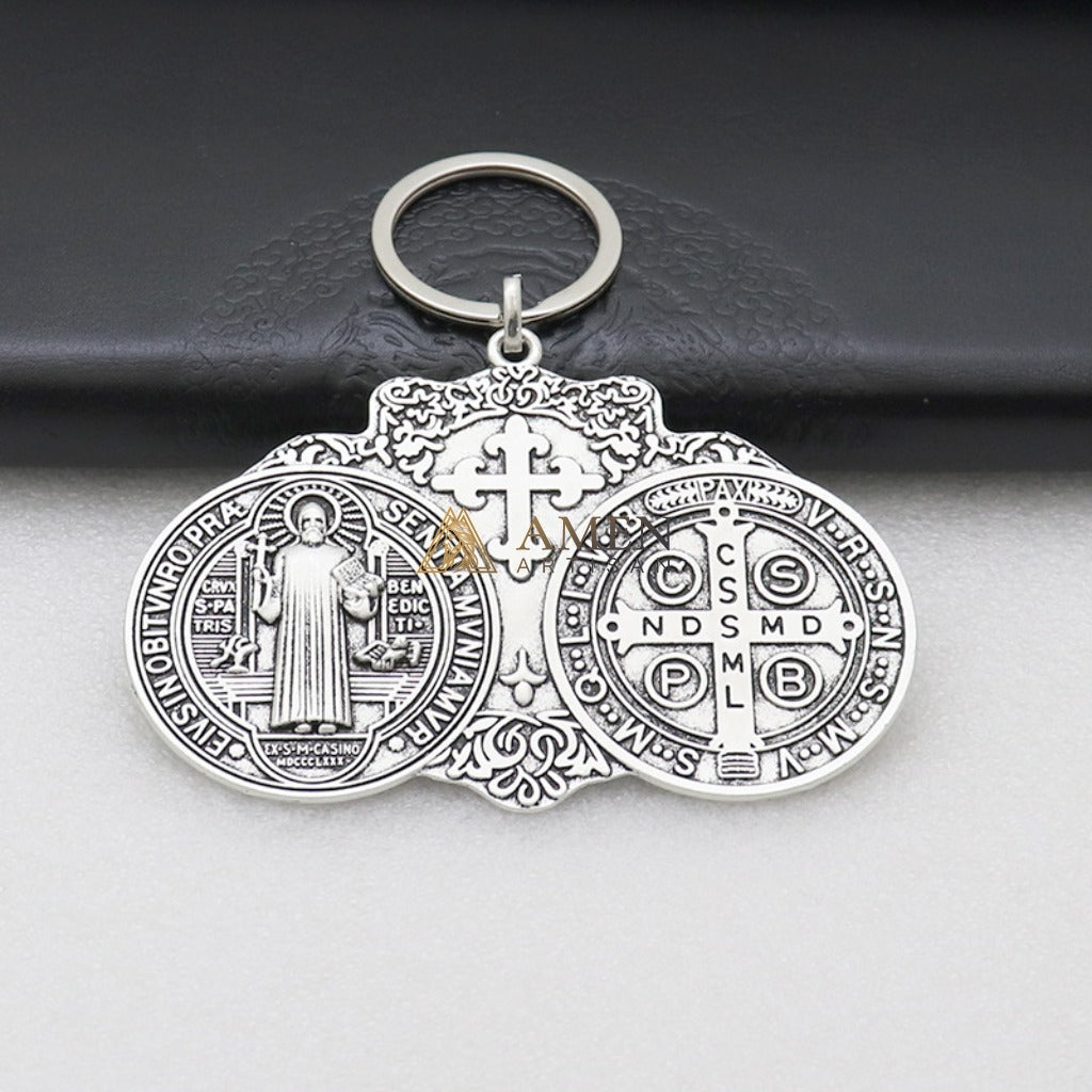Saint Benedict Pendant Keychain Amen Artisan