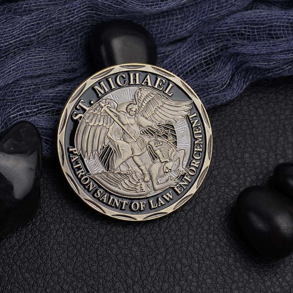 St Michael Challenge Coin - Patron Saint of Law Enforcement - Amen Artisan