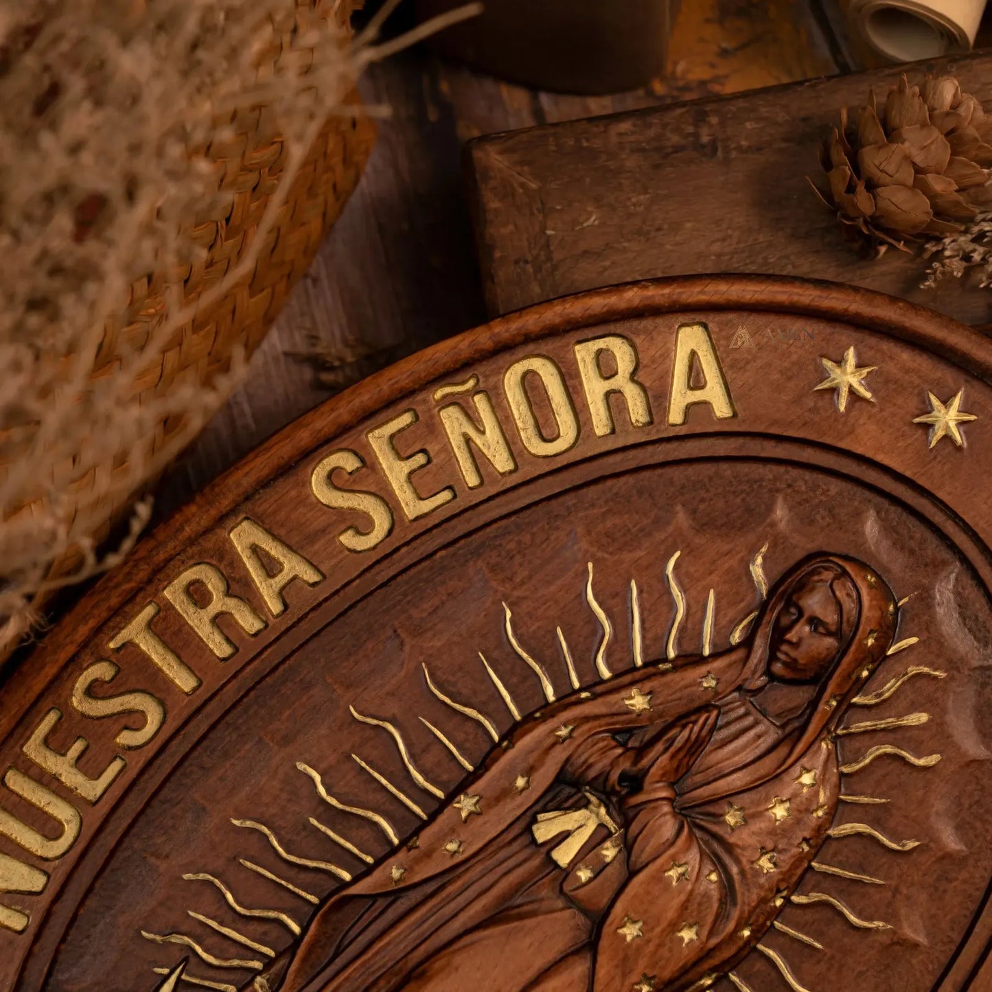 Our Lady of Guadalupe Wood Carving