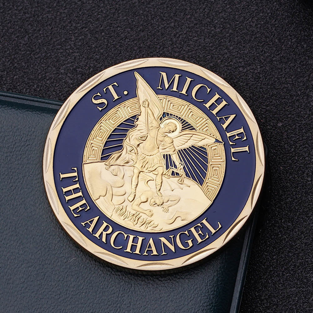 St Michael Shield Challenge Coin – Military & Police Thin Blue Line Tribute