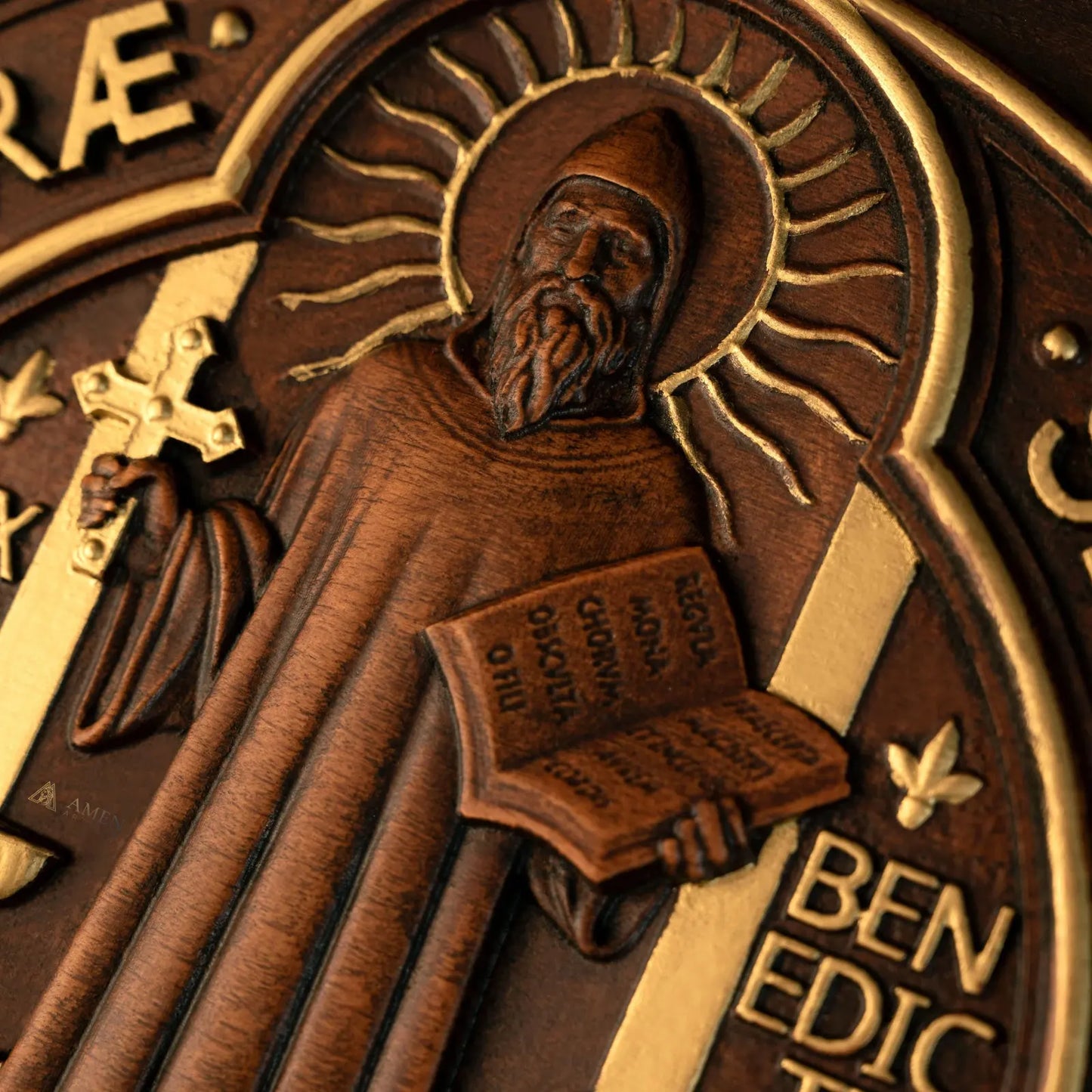 Saint Benedict Medal Wood Carving