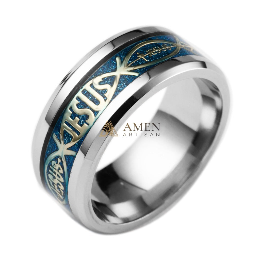 Jesus Titanium Steel Ring Amen Artisan