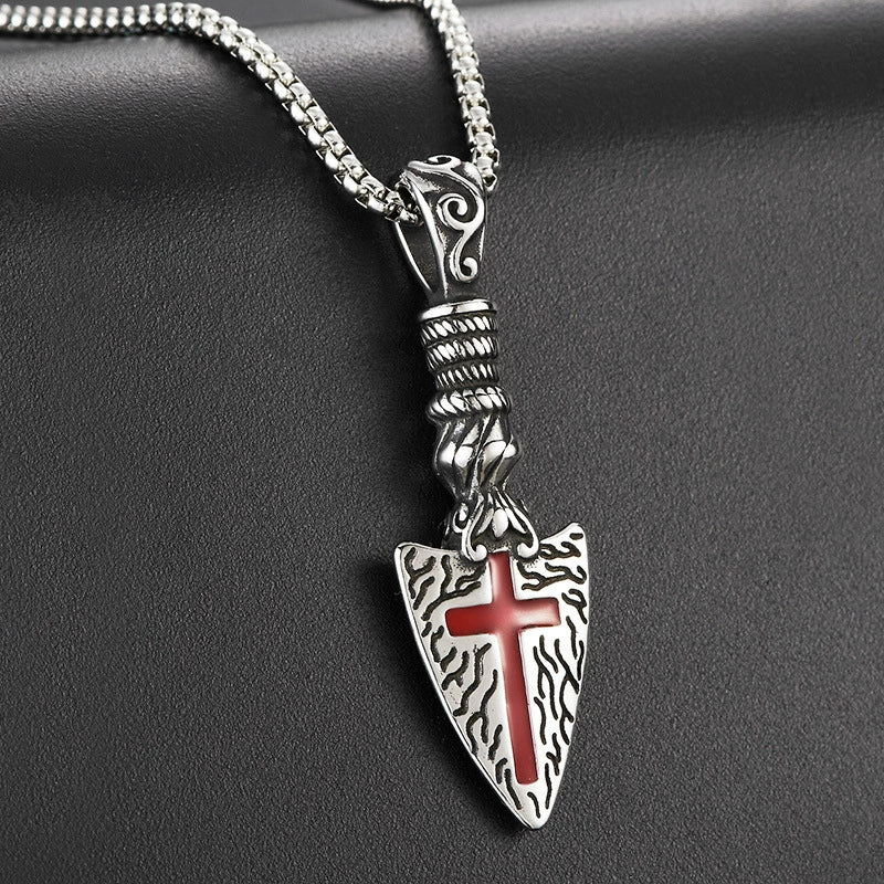 Amen Artisan Vintage Carved Cross Oil Drop Craft Pendant