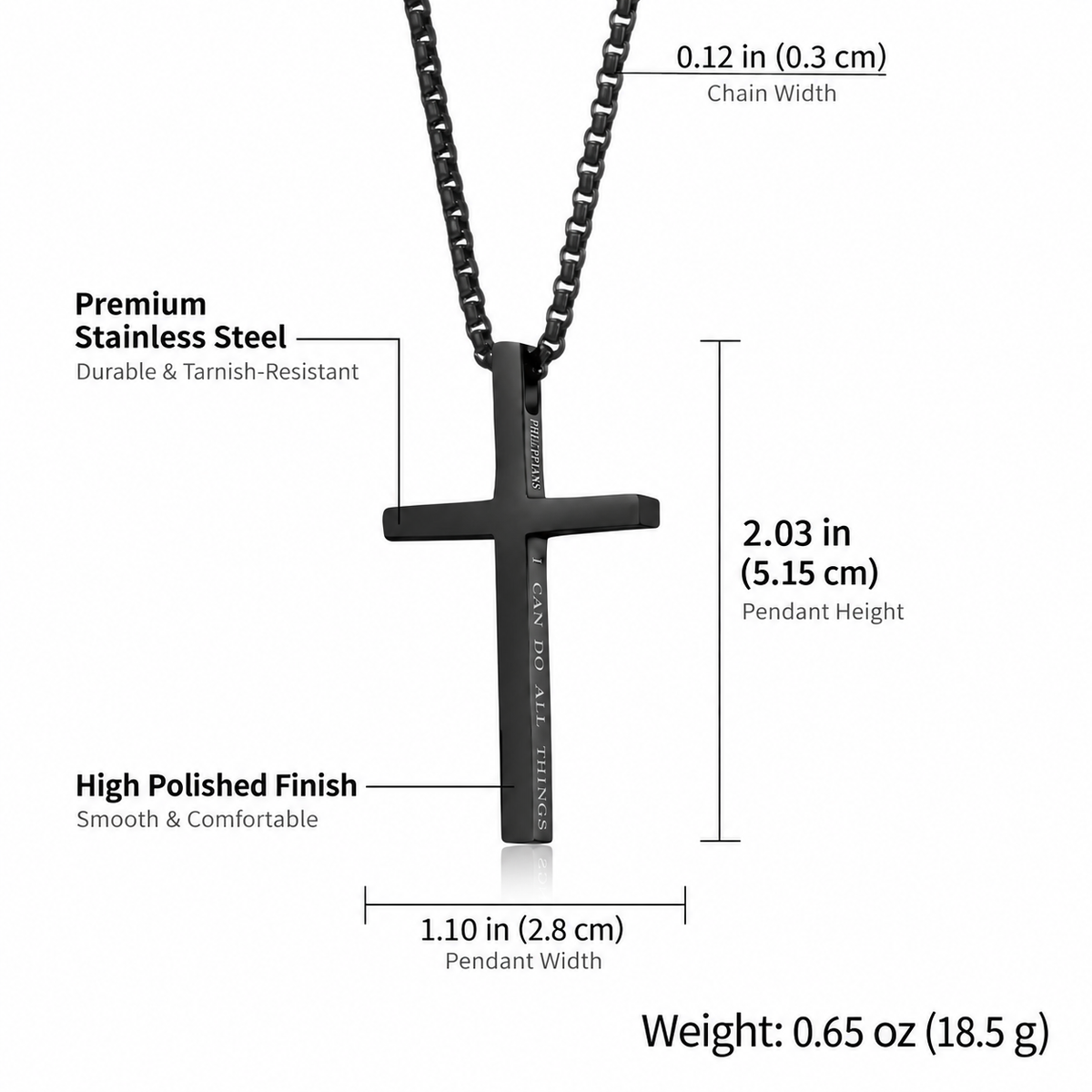 【DEAL TODAY】Philippians 4:13 Cross Necklace