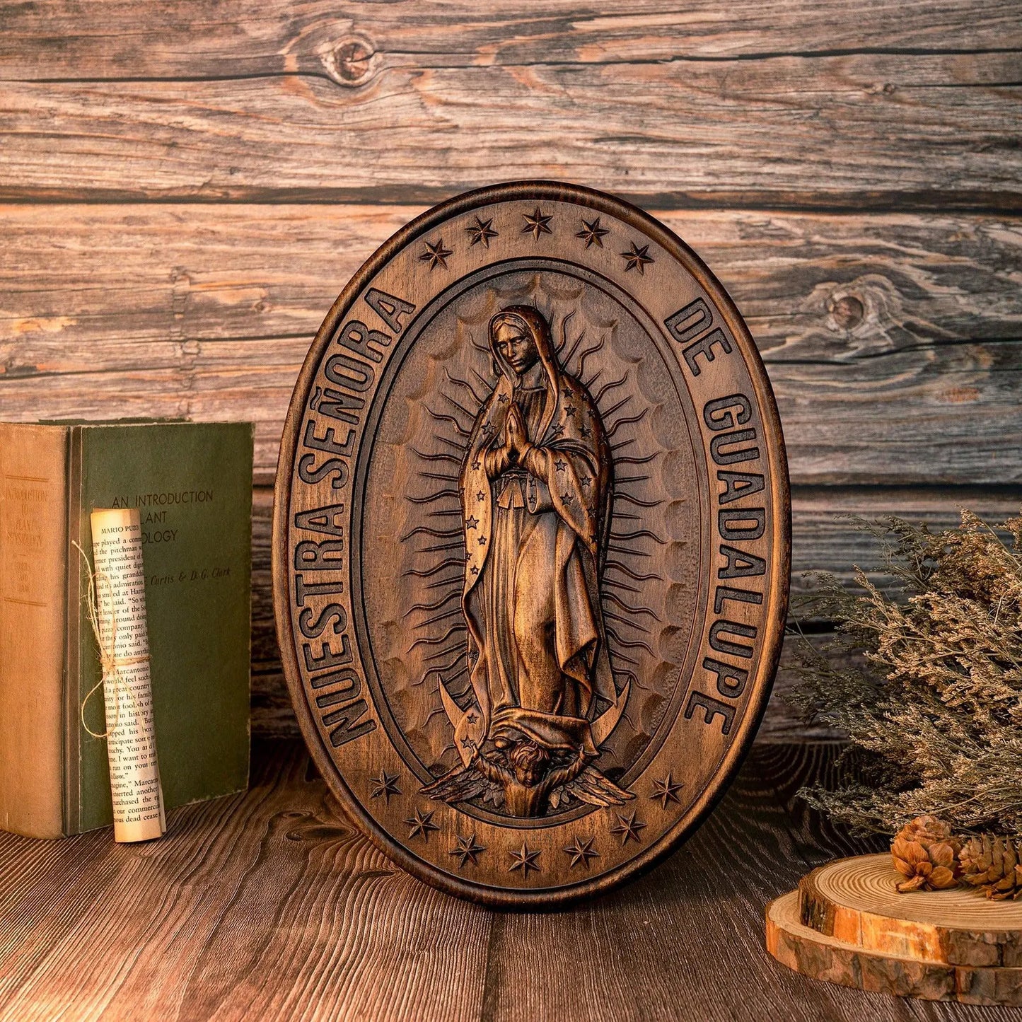 Our Lady of Guadalupe Wood Carving