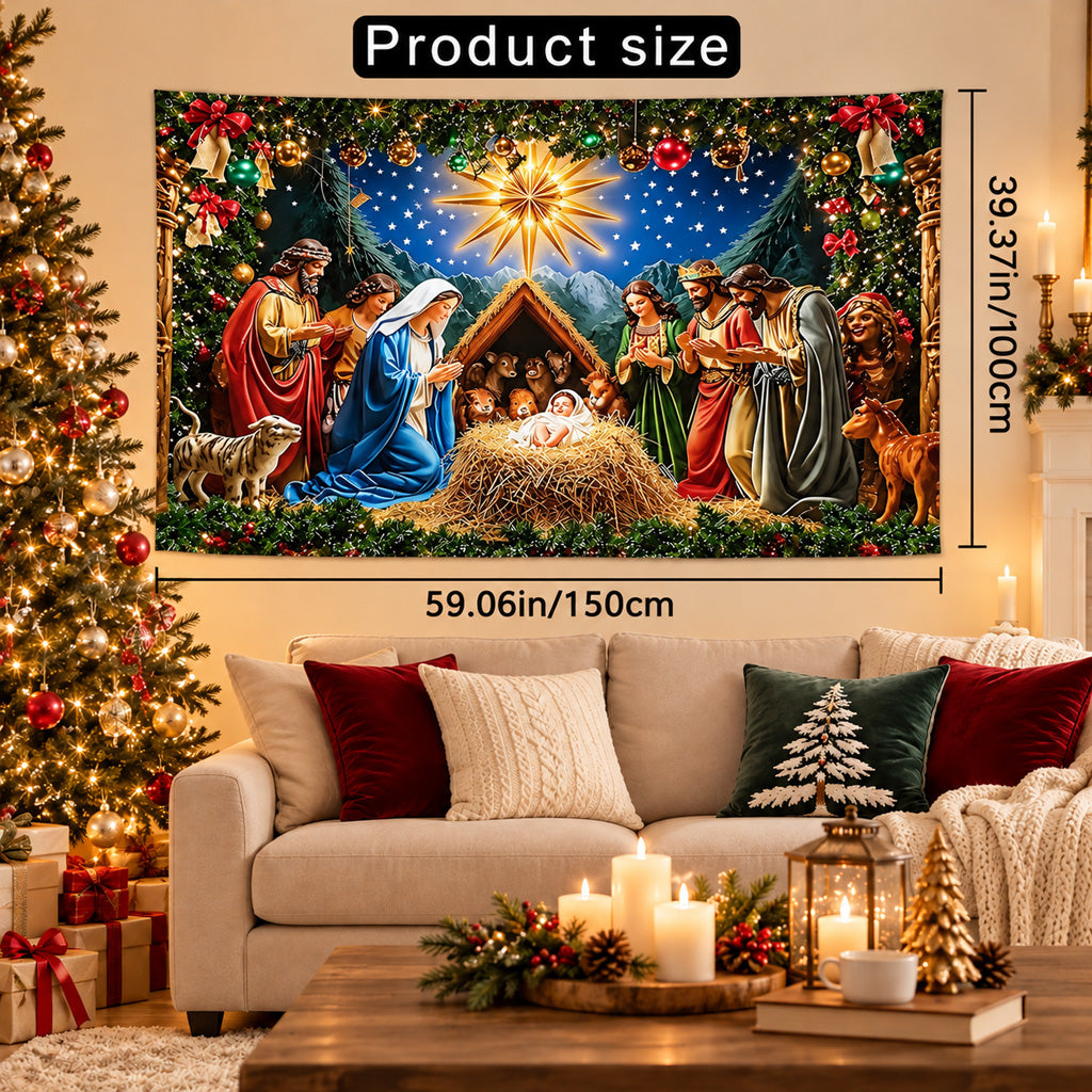 Christmas Nativity Scene Backdrop