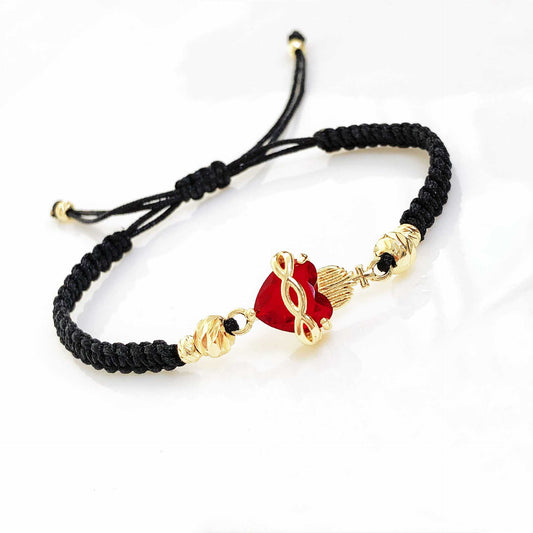【Deal Today】Burning Sacred Heart Red String Adjustable Bracelet | Amen Artisan