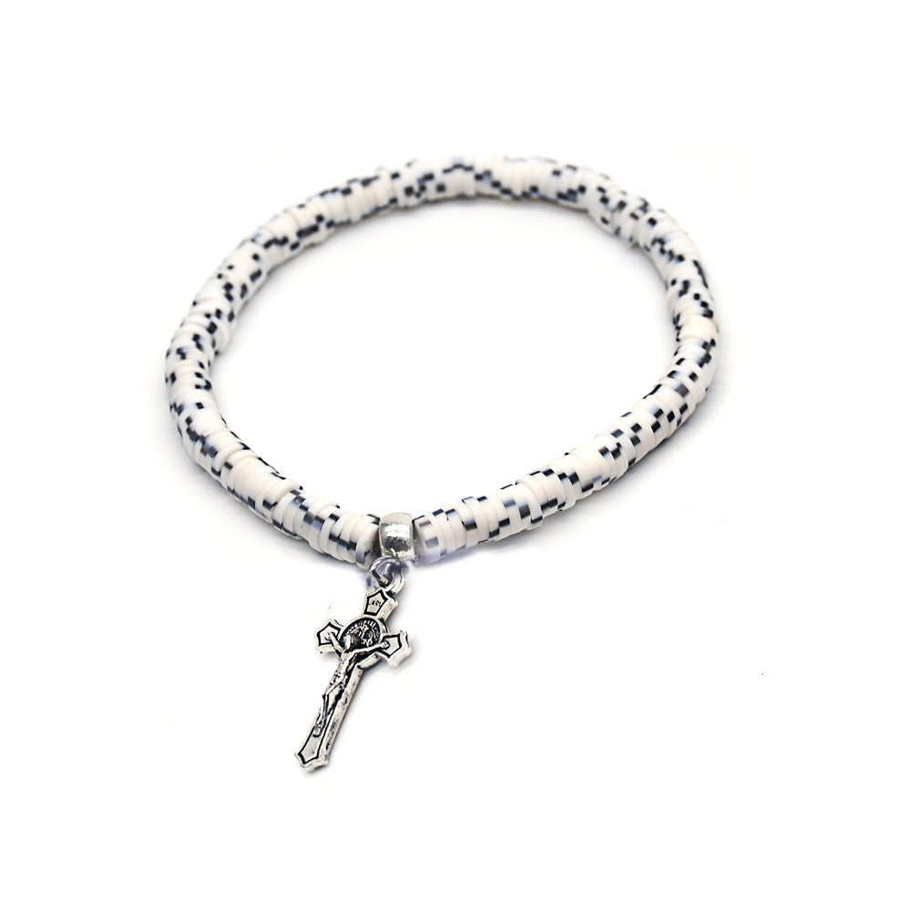 $0.99 Deal Colorful Polymer Clay Cross Rosary Bracelet