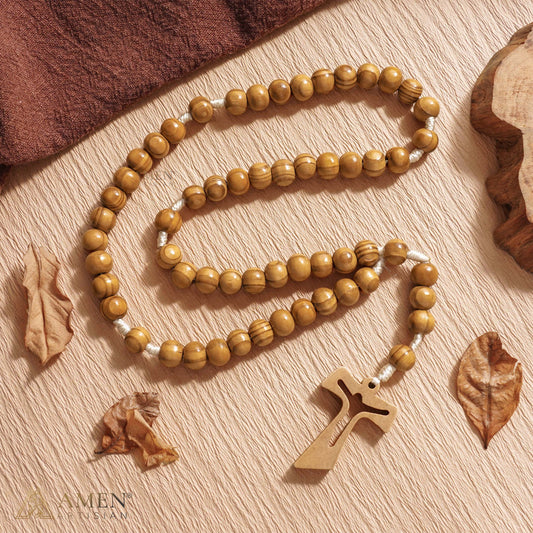 Natural Wooden Rosary Amen Artisan