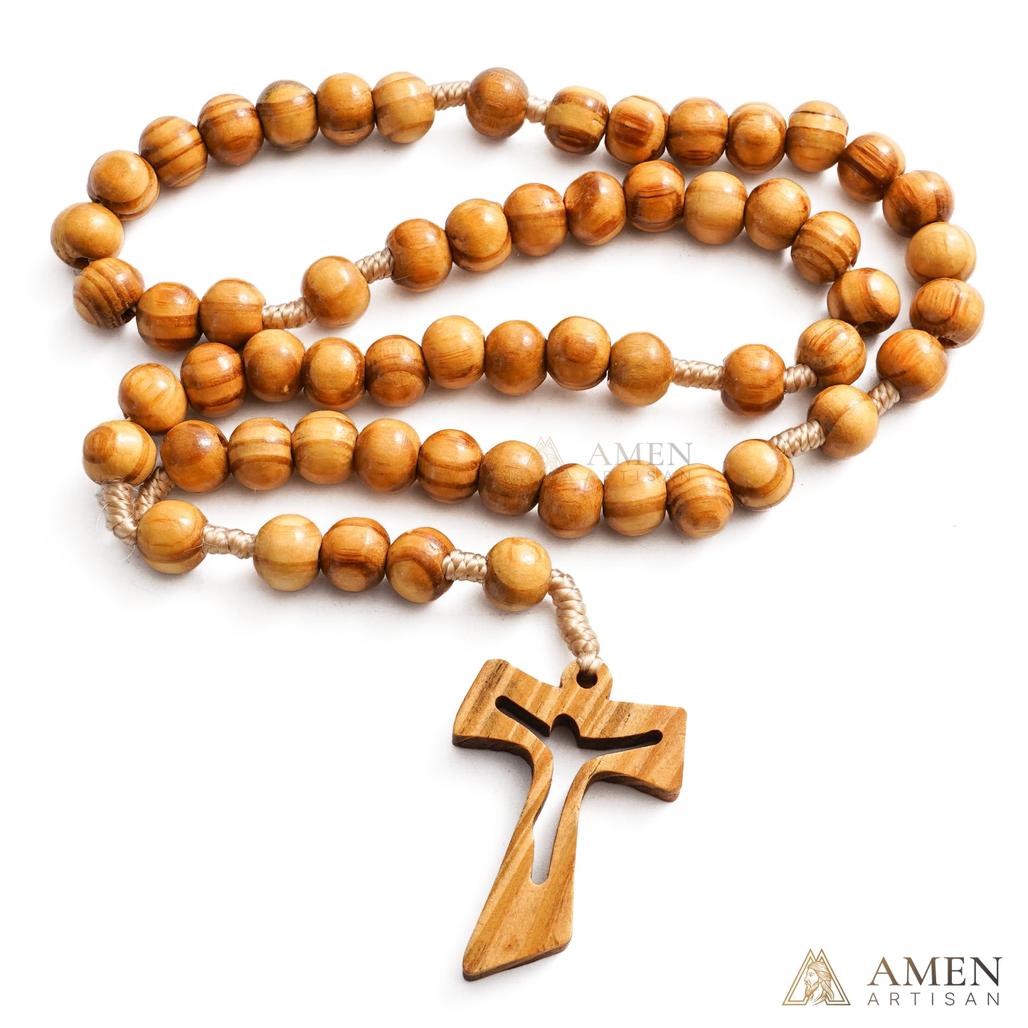 Natural Wooden Rosary Amen Artisan
