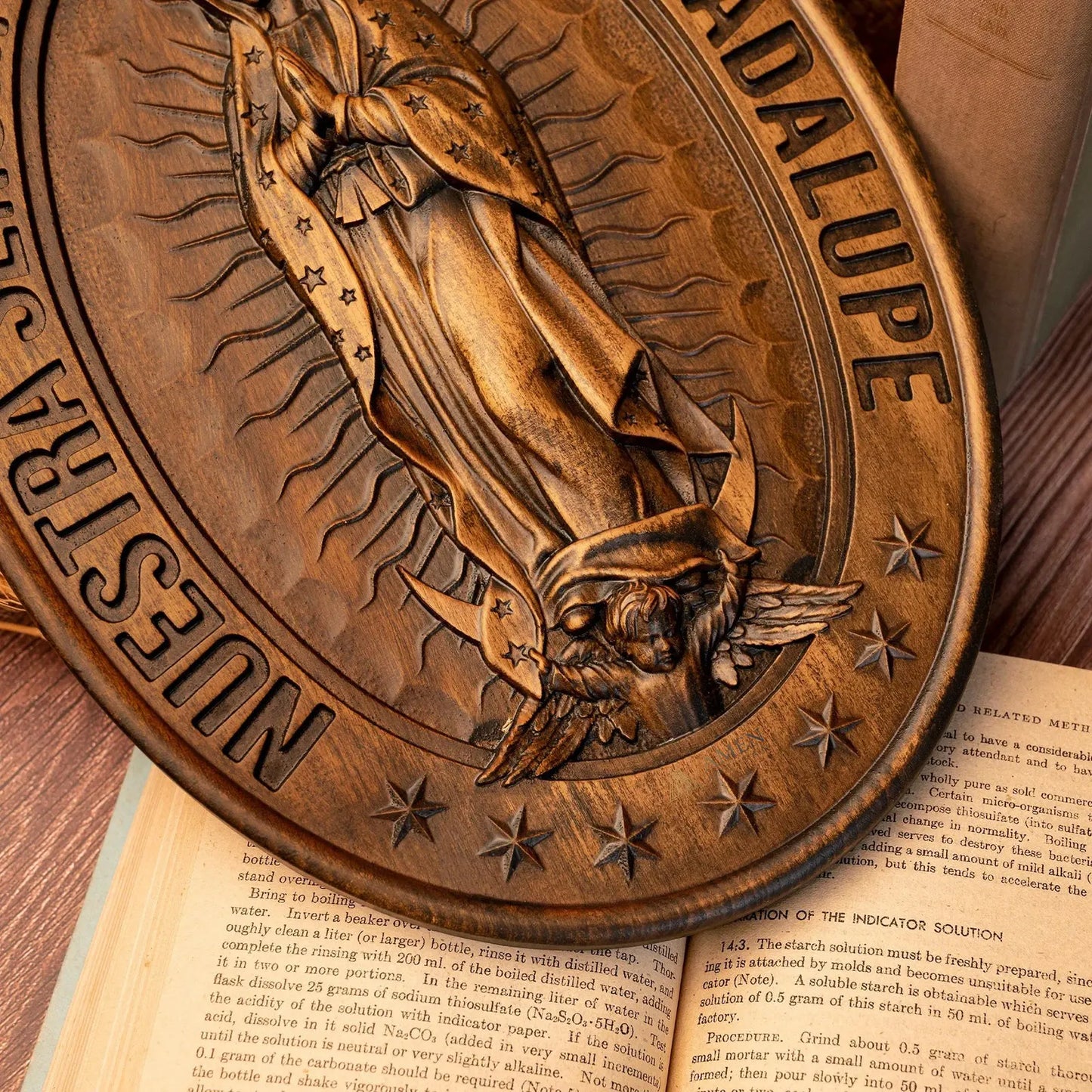 Our Lady of Guadalupe Wood Carving