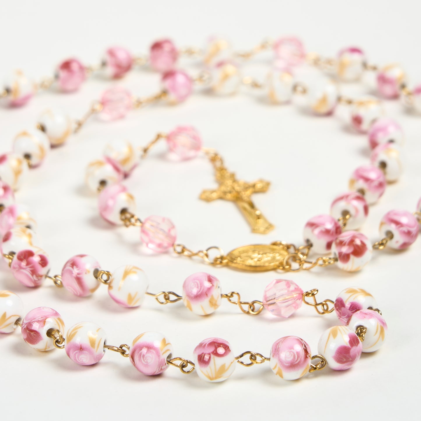 Orchid Mother of God Crucifix Rosary Amen Artisan