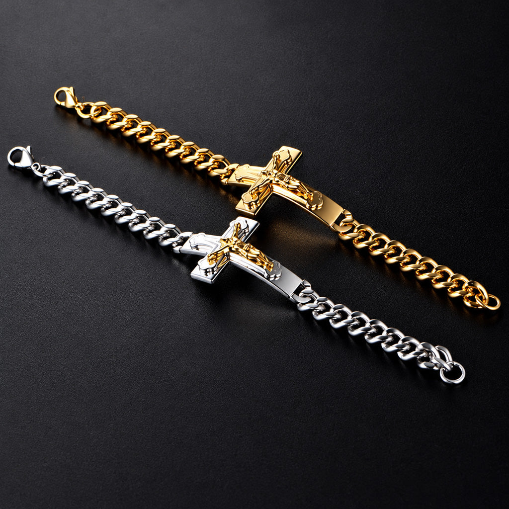 316 Stainless Steel Crucifix Bracelet