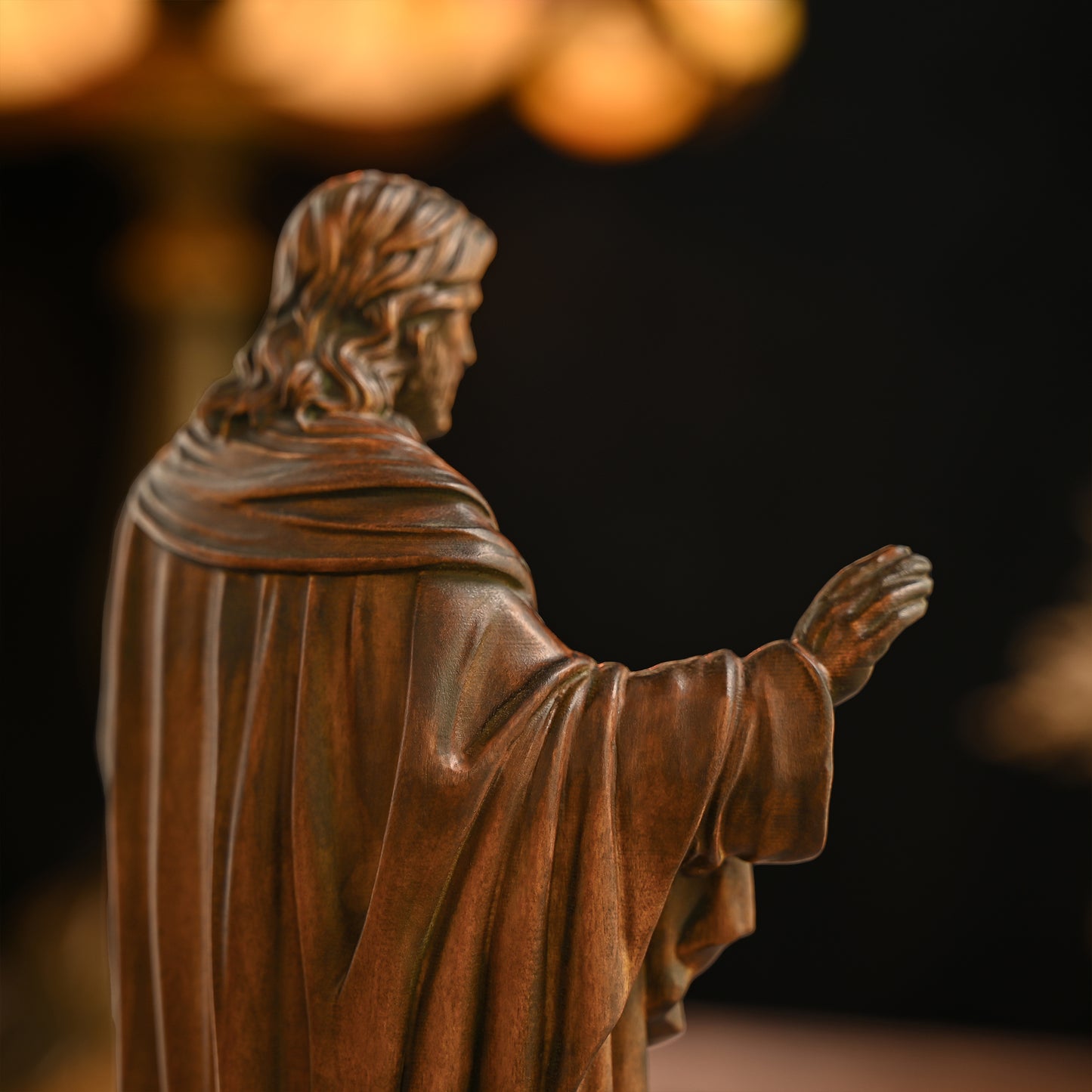 Sacred Heart of Jesus Wood Carved Figure Amen Artisan