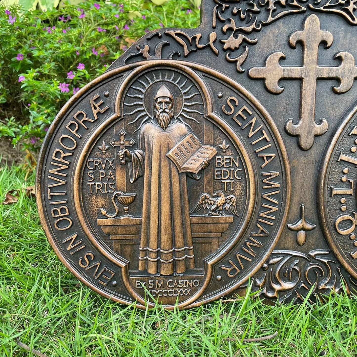 Saint Benedict Medal Wood Carving