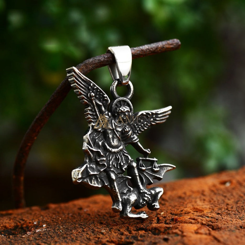 Saint Michael the Archangel Pendant Necklace Amen Artisan