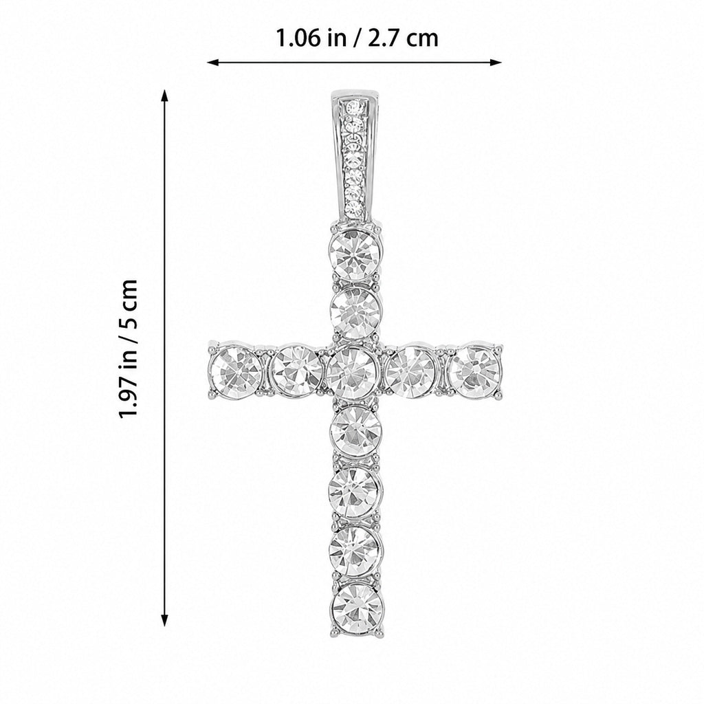 Wear Faith with Light — Rhinestone Cross Necklace