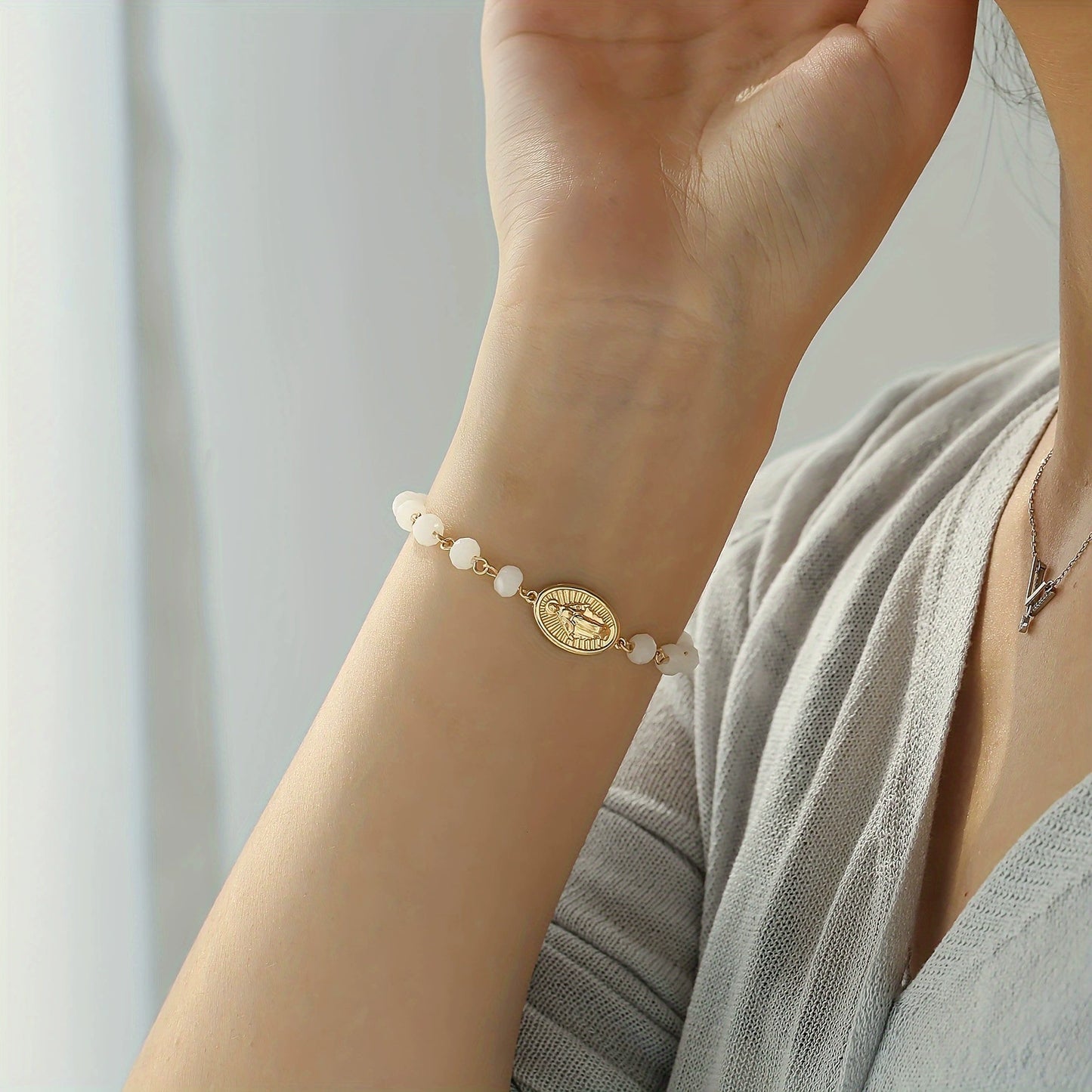 Pulseira Artesanal Medalha Milagrosa de Nossa Senhora Amém
