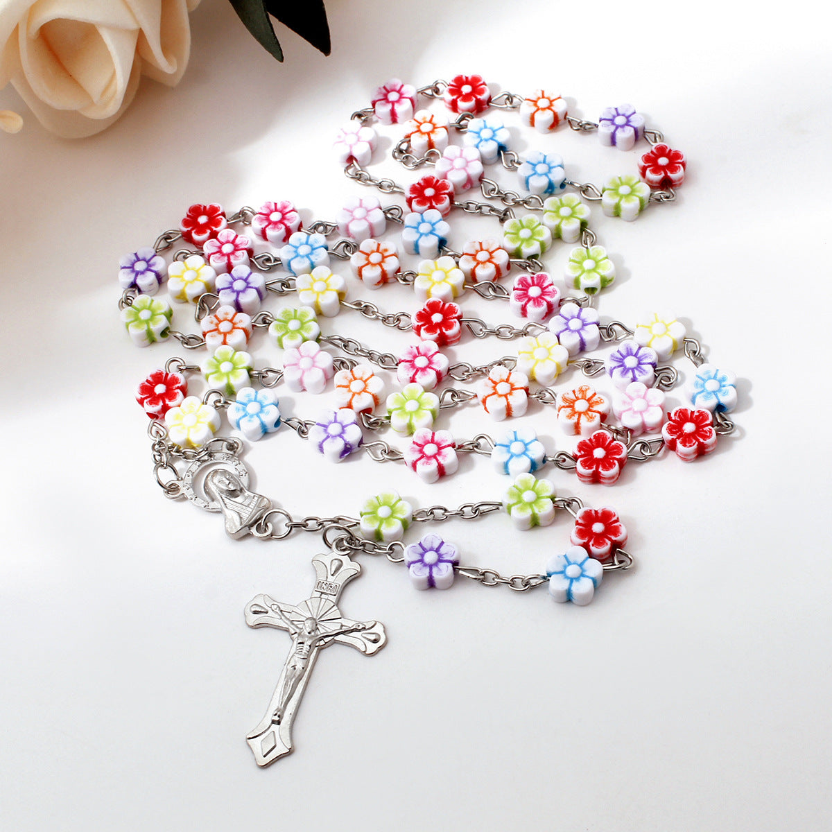 Colorful Cherry Blossom Beads Rosary