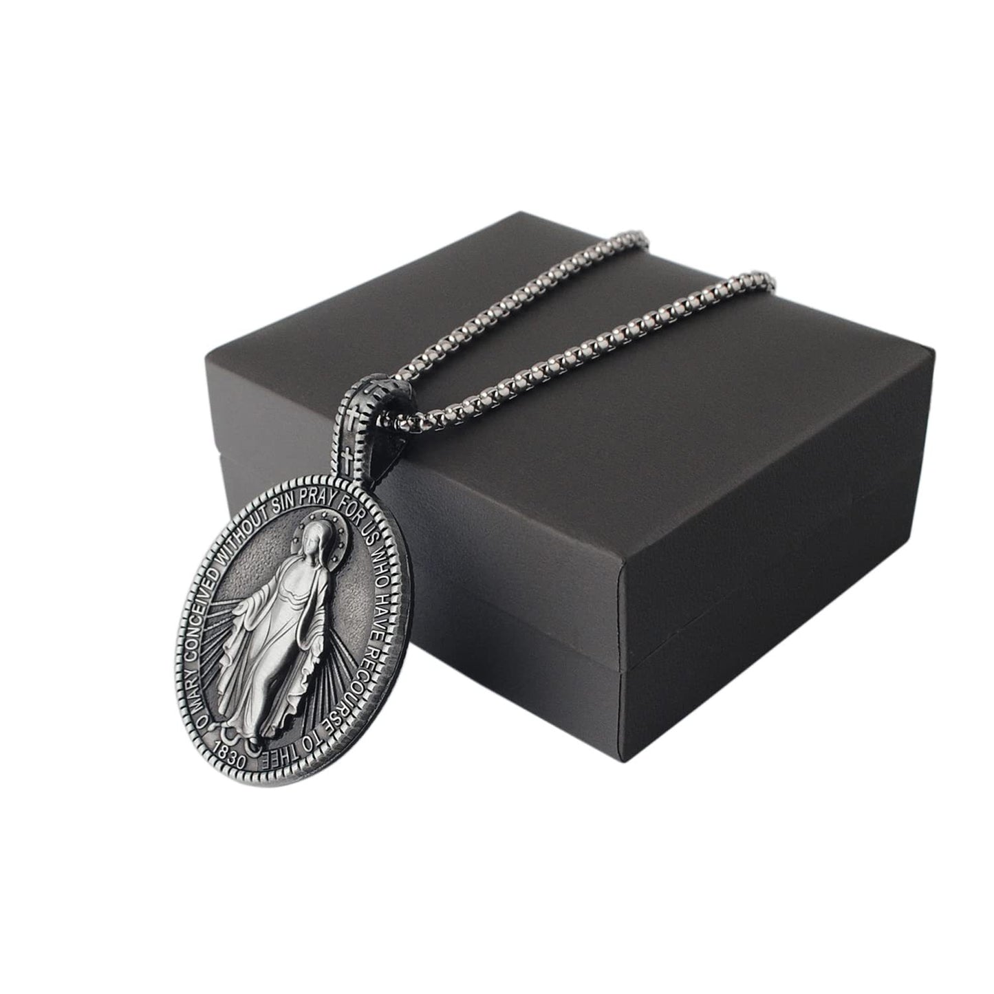 Virgin Mary Titanium Stee Pendent Amen Artisan
