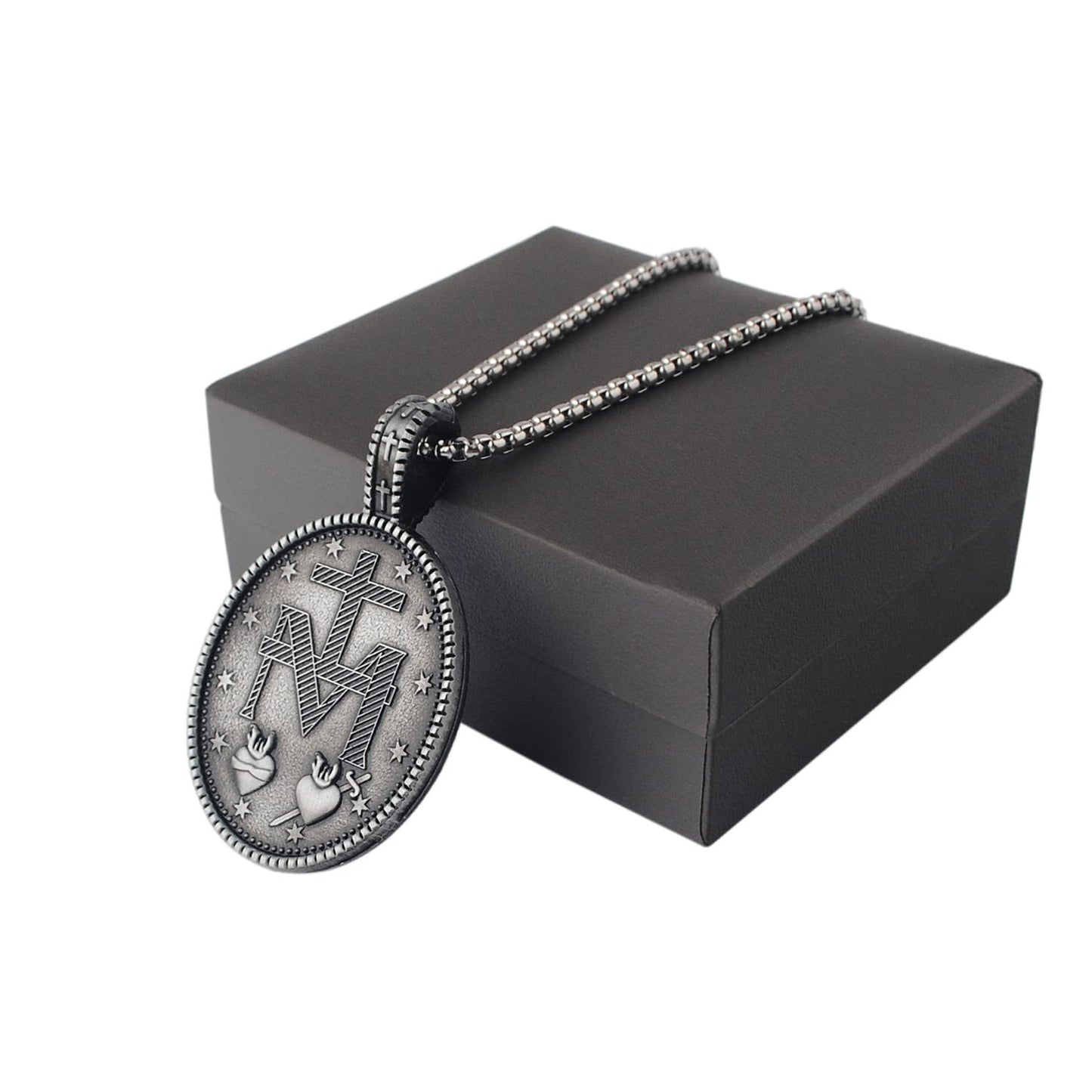 Virgin Mary Titanium Stee Pendent Amen Artisan