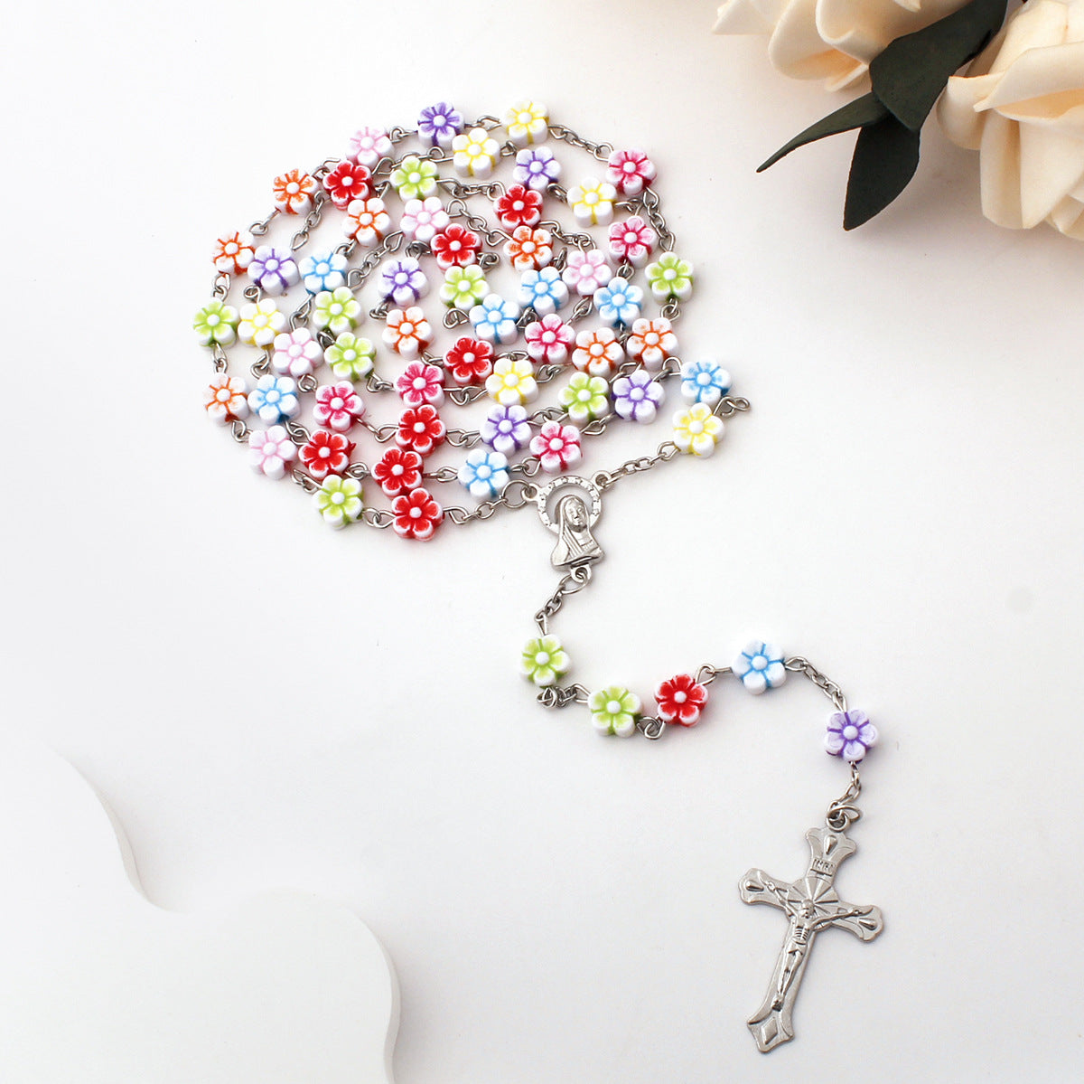 Colorful Cherry Blossom Beads Rosary