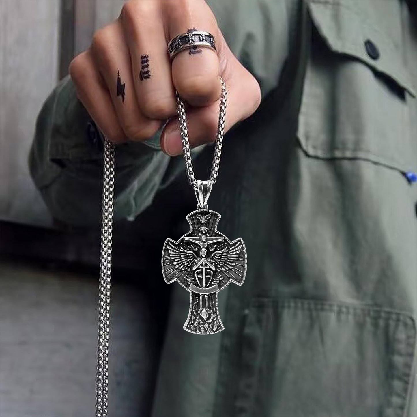 St. Michael the Archangel Cross Necklace | Amen Artisan