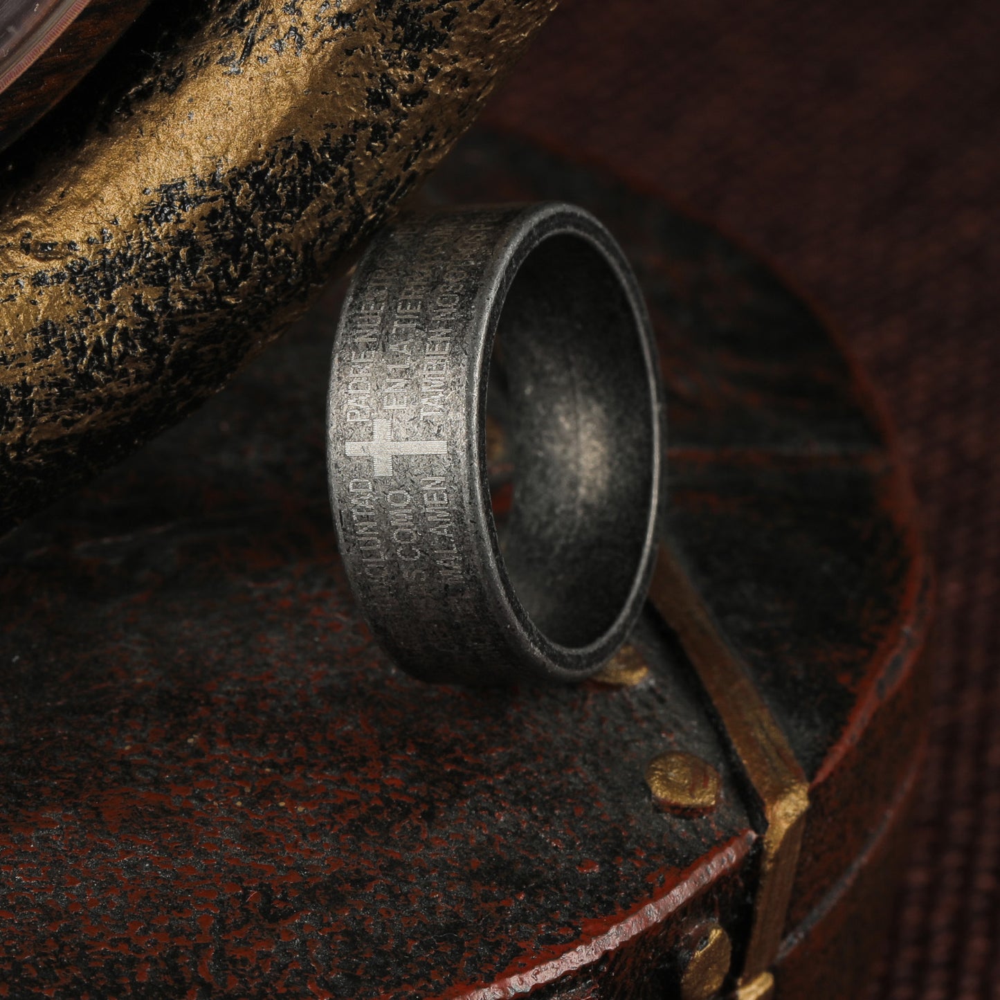 Titanium Steel Cross Scripture Ring | Amen Artisan