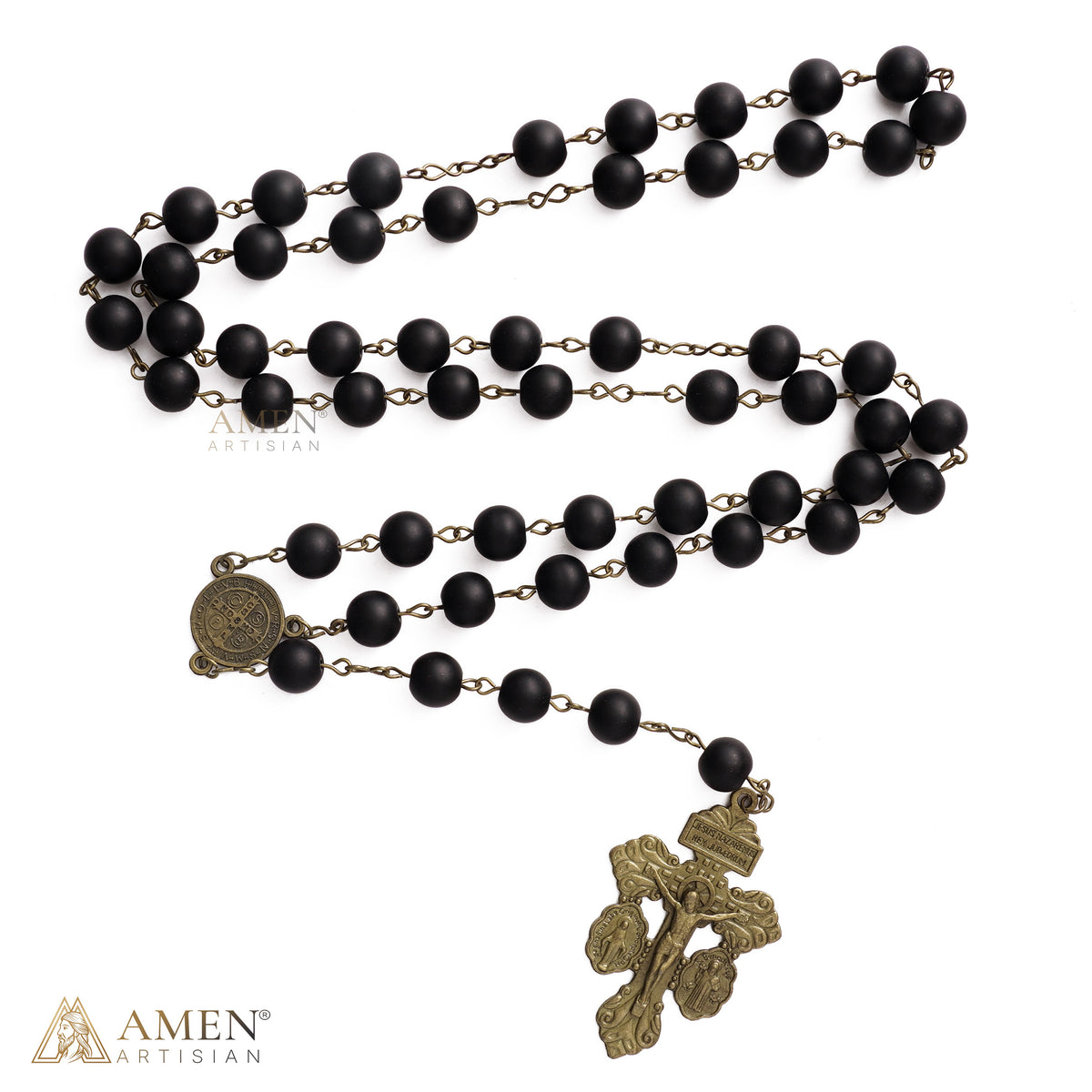 Black Agate Catholic Rosary