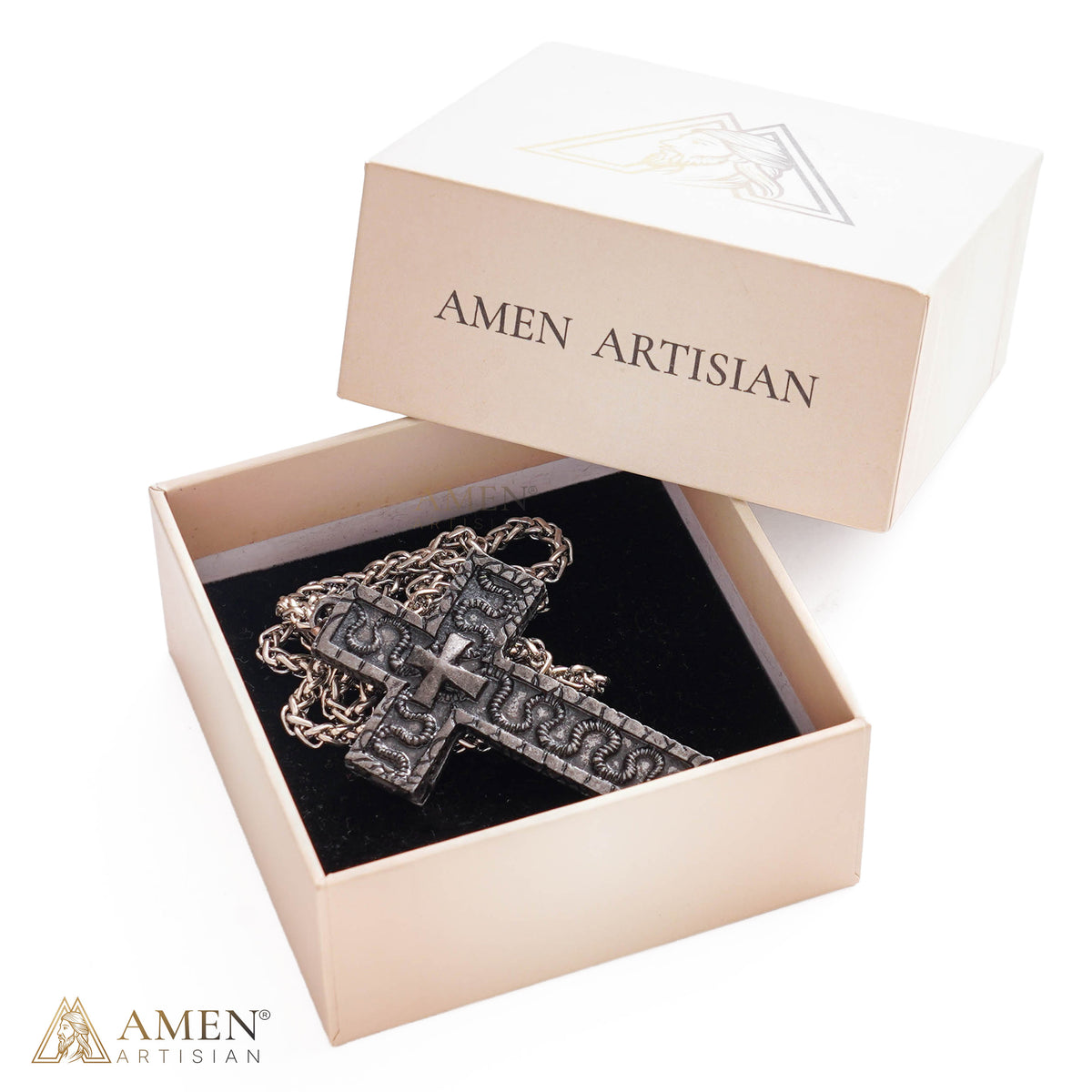 Vintage Hidden Compartment Cross Necklace