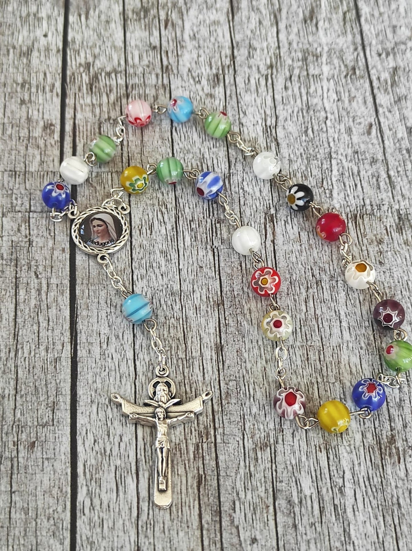 Murano Glass Rosary Holy Spirit Peace Chaplet Beads