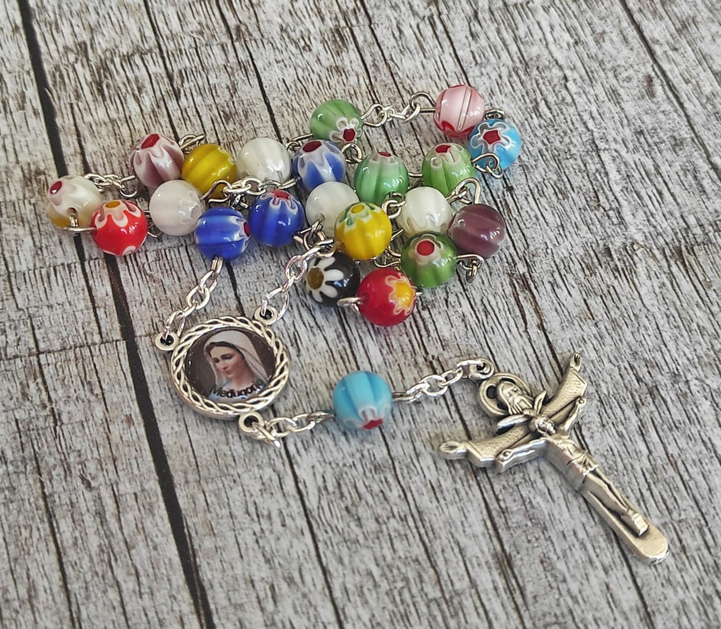 Murano Glass Rosary Holy Spirit Peace Chaplet Beads