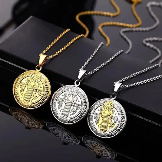 Saint Benedict Medal Locket Pendant Amen Artisan
