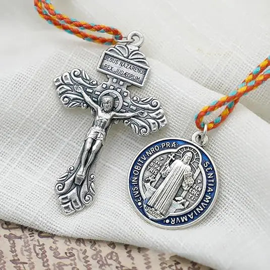 Saint Benedict Medal Crucifix Pocket Rosary Amen Artisan